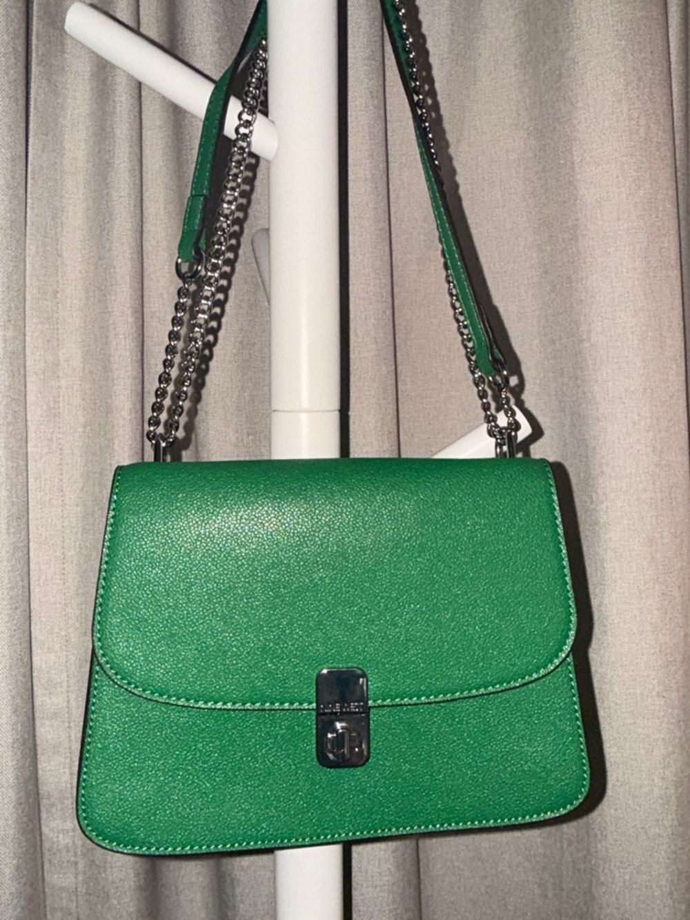 Nine West Green Leather Chain Strap Crossbody Bag